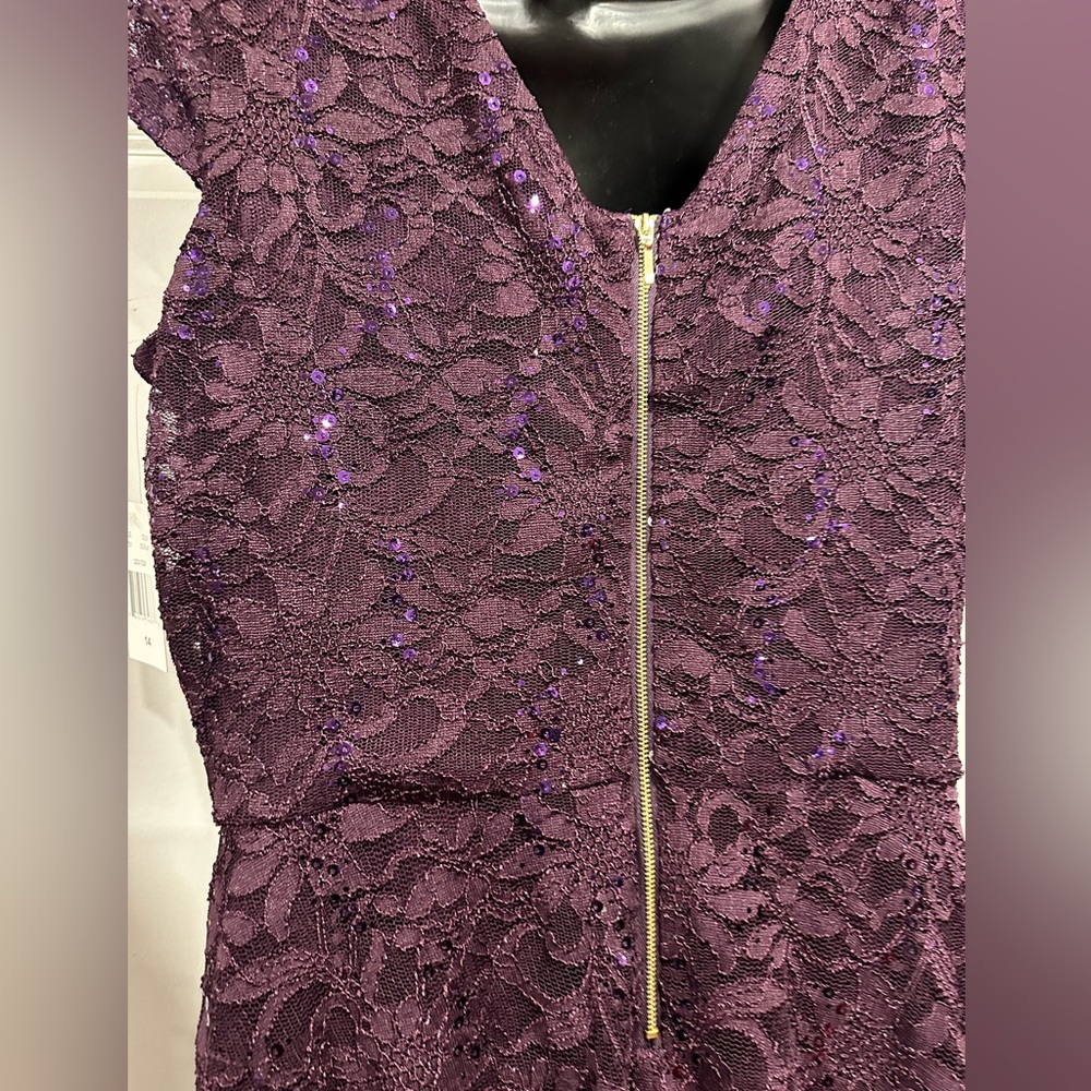 Elegant Size 14 Lace Overlay Dress - Picture 5 of 7